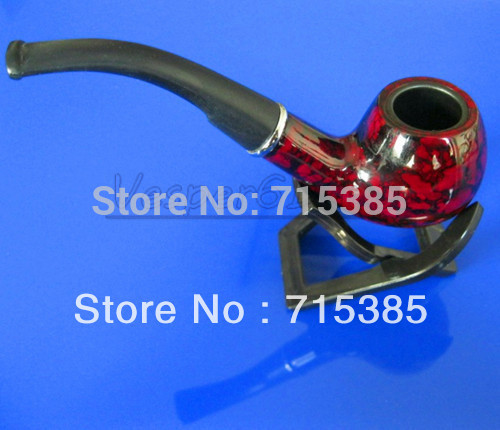 10pcs lot New Elegant Durable Classic Wooden Smoking Pipe Tobacco Pipe For Gift Metal Pipe Cigarettes