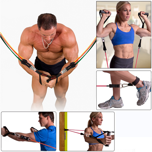 12 Pcs Latex Resistance Bands Tube Gym Exercise Set Yoga Fitness Elastic String 120lbs