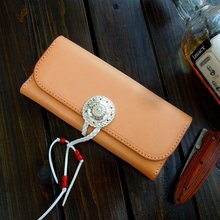 Handmade leather replantation tannages long cloth first layer of cowhide wallet