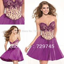 2014 New Arrival  Tarik Ediz  Beading Colorful A Line Sweetheart Short/ Mini Girl Party Dress Cocktail Dress Homecoming Dress