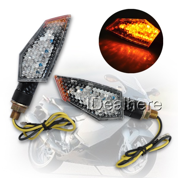 Купить 1 пара углеродного волокна 18led мотоцикл сигналы включить ...