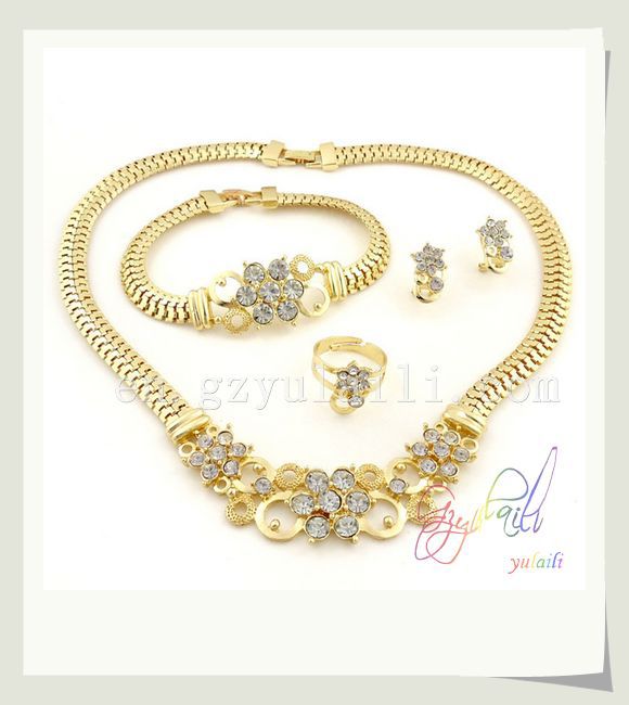Big imitation pearl fashion jewelry sets \Gaudy bride custom jewelry ...