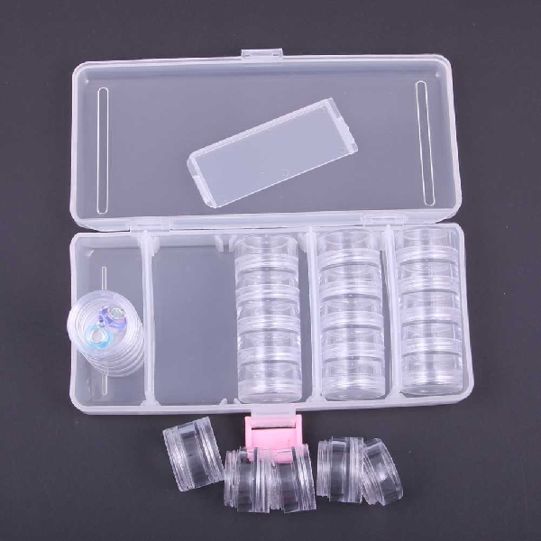 Free Shipping Clear Beads Display Storage Case Box quality plastic jewelry container 18 8 8 5
