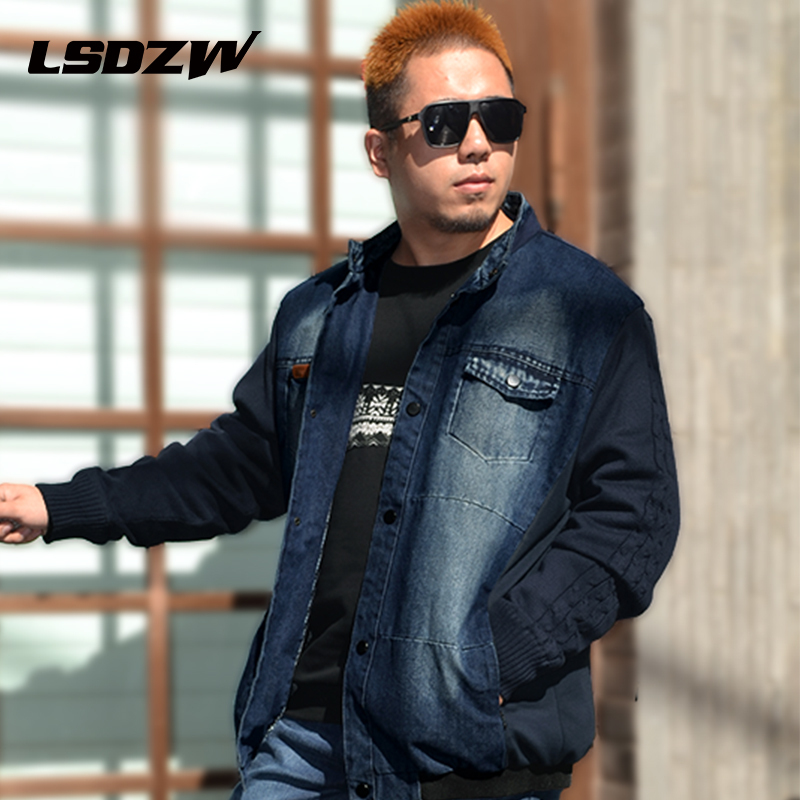 Free shipping plus size XXXL 4xl 5xl 6xl winter cotton thickening denim men s clothing denim