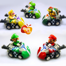 Super Mario Bros Car Toy Full set of 5 Super Mario Bros Kart PULL BACK Cars