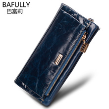 Luxury vintage genuine leather female wallet first layer of cowhide long design female wallet clutch multifunctional mobile
