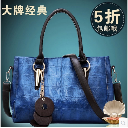 Classic fashion cowhide large bag handbag vintage one shoulder bag genuine leather all match women s