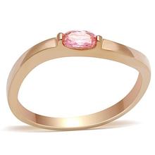 2014 Women rose gold ring oval shape pink AAA zircon engagement Ring Honey women fashion jewelry sister Free shipping