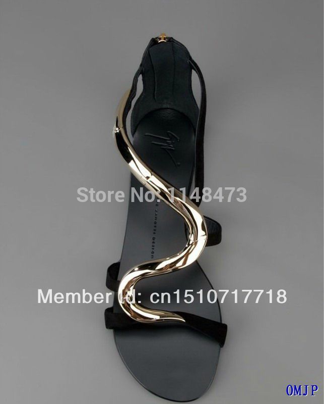 Hot sale classic Double snake style metal fashion sandal women shoes sexy ladies sandal