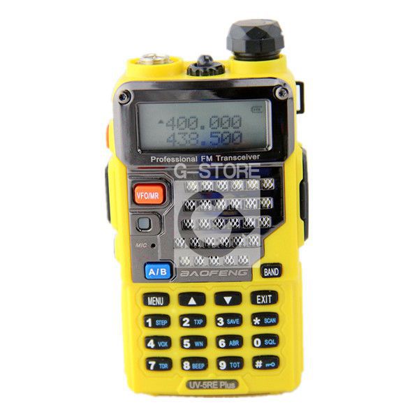 BAOFENG UV 5RE Plus Yellow Colour Walkie Talkie VHF UHF 136 174 400 520MHz Dual Band