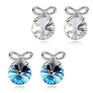 Star accessories earring crystal accessories crystal sweet bow stud earring honey a84
