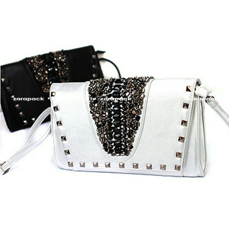 Black Punk Clutch Cross body Purse Shoulder Bag IT BAG Women handbag