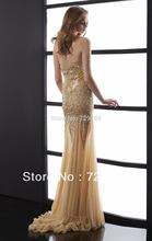 Custom Made Jasz Couture Crystal Sexy Sweetheart Sheer Tulle Floor Length Prom Dresses Gold Evening Dress