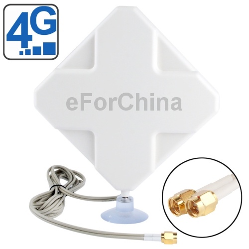 35dBi SMA Male 4G Antenna Antennas for Communications Cable Length 2m Size 22cm x 19cm x