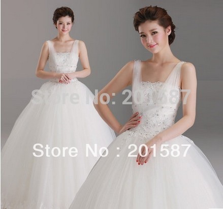 The new 2014 luxury crystal show thin shoulders the princess s wedding dress