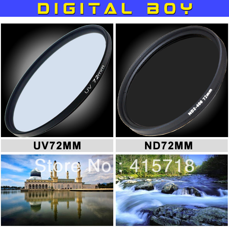 camera photo Digital Boy 72mm ND2 400 ring 72mm UV Filter Kit For Canon NIKON Sony
