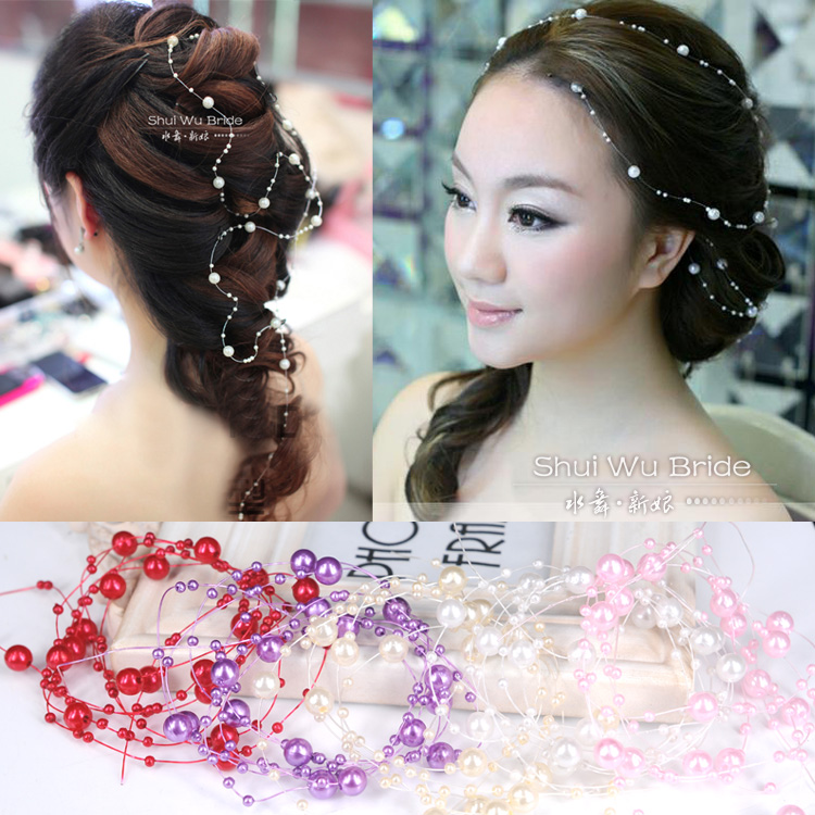 bride hair accessory mantianxing pearl chain hair accessory hair accessory marriage accessories