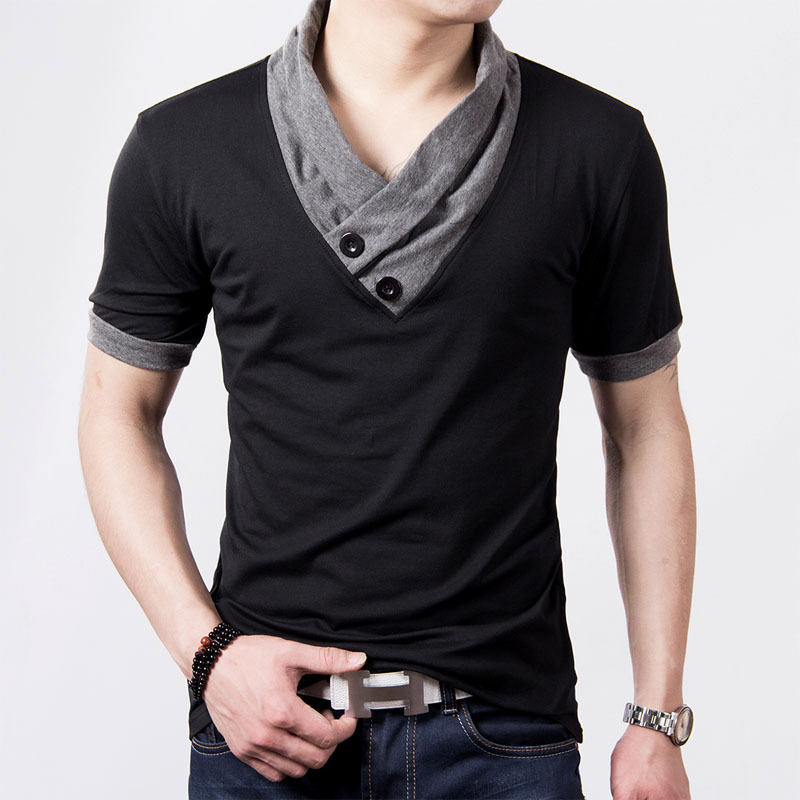 free shipping new mens summer leisure t shirt fashion slim sleeve v neck t shirt button free shipping new mens summer leisure t shirt fashion slim sleeve v neck t shirt button
