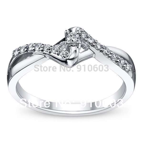 Real-0-1ct-Diamond-Engagement-Ring-14K-White-Gold-Promise-Ring ...