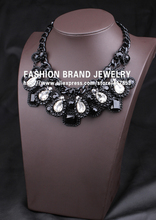Free shipping hot sale new arrive statement necklace black crystal choker necklace high quality vintage jewelry