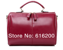 Retro Woman s Shoulder Handbag Soft PU Double Zipper Pure Five Colors