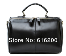 Retro Woman s Shoulder Handbag Soft PU Double Zipper Pure Five Colors
