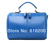 Retro Woman s Shoulder Handbag Soft PU Double Zipper Pure Five Colors