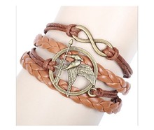 Min order 10 Mix order New 2014 Fashion Charms Cupid leather bracelet for women ACO1115