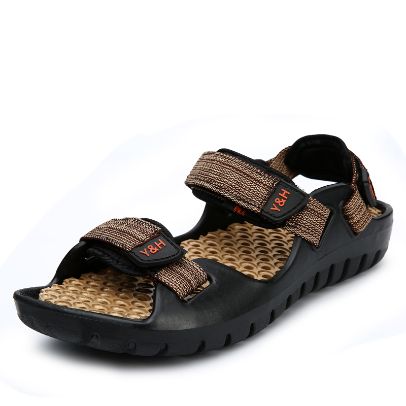 2015 New Style Matte Leather Men'S Summer Beach Brand Camel Sandals ...