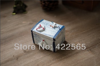 ... Wooden Storage Case Jewelry Box Make Old Sundries Box sailing Boat