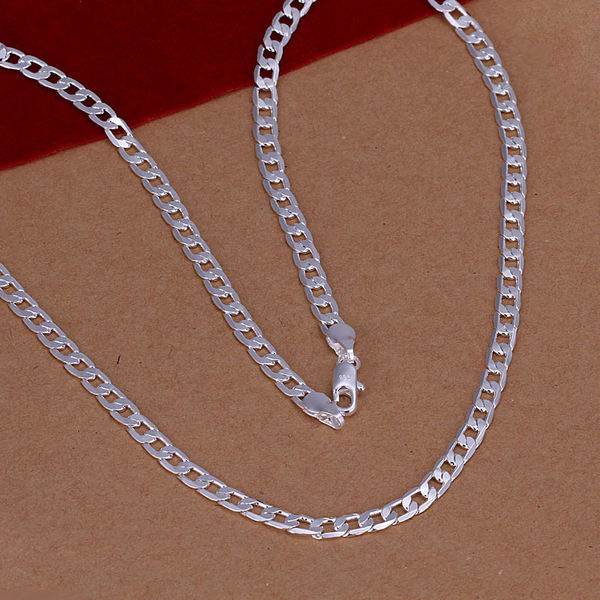 Promotion price Fashion Jewelry 925 silver fashion 4MM 22inches men s Chain Necklace Wholesale 925 silver