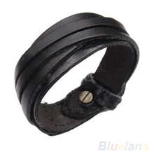 Men Women Unisex Multi thong braided thin Genuine Leather Bracelet wristband Jewelry Items 0A7S