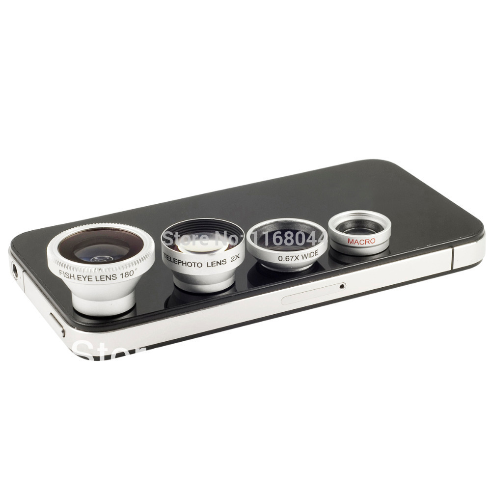 4 in 1 2x Wide Angle Marco Fisheye 2X Telephoto Lens For iPhone 6 5 5s