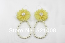 2015 New Baby Shoes Barefoot Sandals Shoes with Flower First Walkers for Boys Girls Jewelry Shower