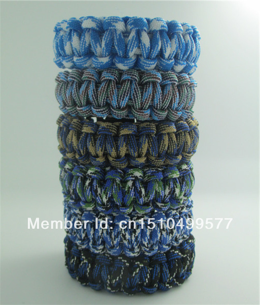 Blue Camouflage Series Parachute Cord Emergency Paracord Bracelet Survival Jewelry Plastic Buckle Free Shipping