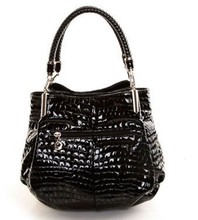 Women s handbag 2014 outfit genuine leather crocodile pattern handbag glossy Women cowhide shoulder bag