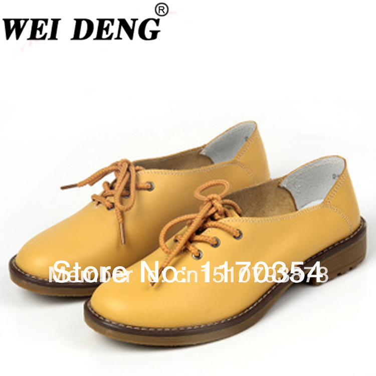 Free Shipping 2014 New Arrival Women s British Style Shoes Genuine Leather Shoes Vintage Flats Shoes