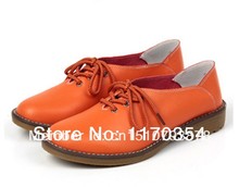 Free Shipping 2014 New Arrival Women s British Style Shoes Genuine Leather Shoes Vintage Flats Shoes