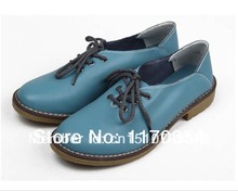Free Shipping 2014 New Arrival Women s British Style Shoes Genuine Leather Shoes Vintage Flats Shoes
