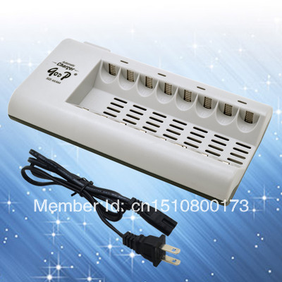 Automatic Ni MH Ni CD 8 Bay AA AAA Rechargeable Battery Charger US Plug With LED