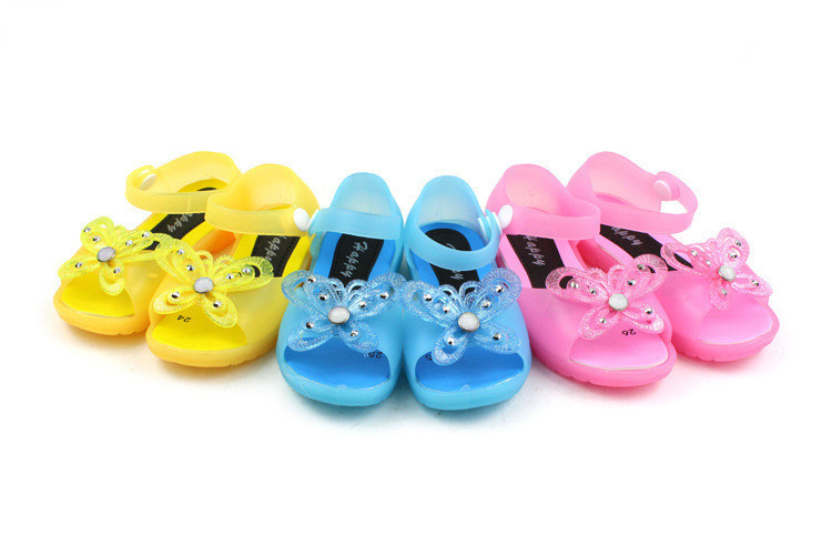 Girls Jelly Sandals Shoes Kids Cute Butterfly Beach Sandals Baby Girls ...