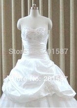 wedding dress bridal gown evening Prom Strapless pleated ruffle Fold strapless