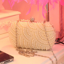 New arrival pearl 2013 rhinestone chain marry bag bridal bag evening bag day clutch bag messenger small bag women’s handbag