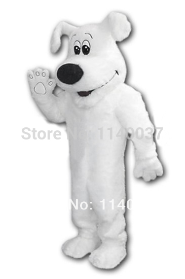 NO 1 MASCOT Custom Big White Dog Adult Mascot Costume for Sale Animal Mascot Costume Plush