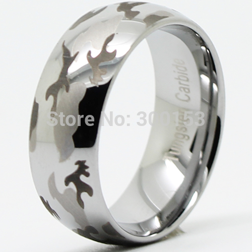 Camo Ring Army Hunting Camouflage 8mm Wedding Band Ring Unique ...