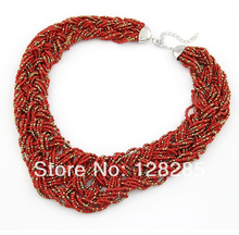Hot Sale Bohemian Colorful Bead Necklaces Pendants Choker Necklace 2014 New Fashion Women Jewelry
