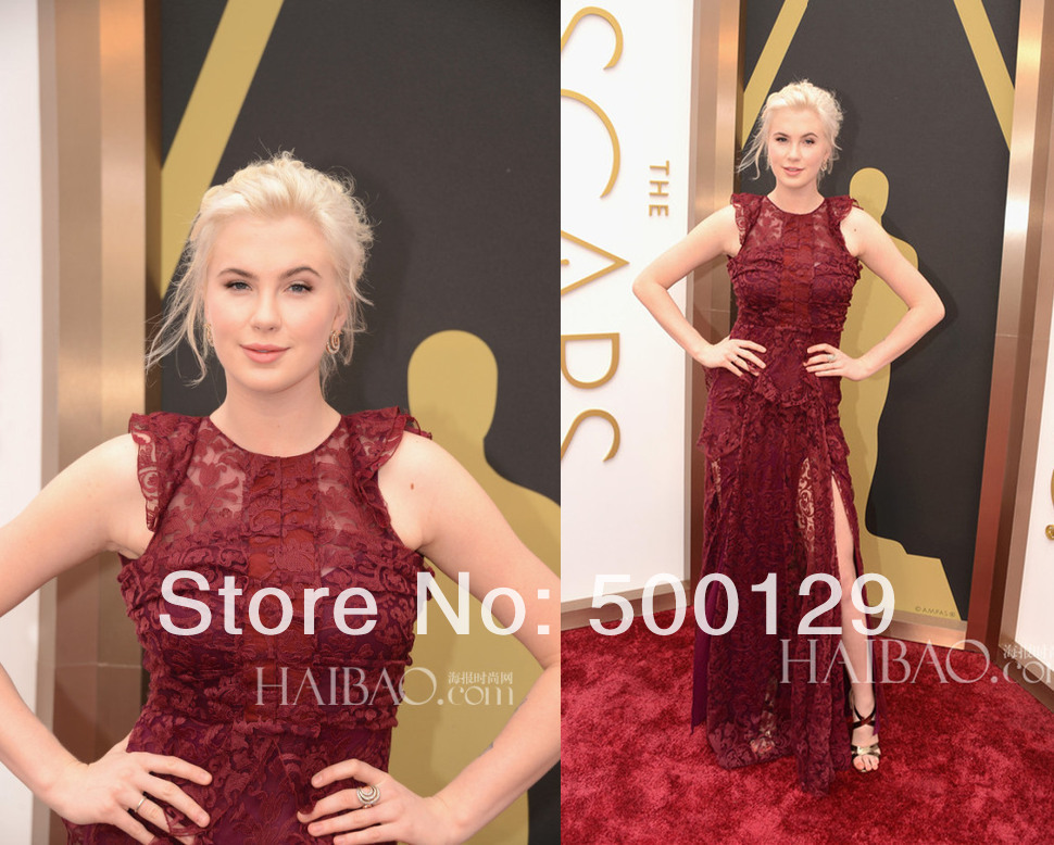 Oscars 2014 Red Carpet Dresses Ireland Baldwin Sexy Crew Sleeveless ...