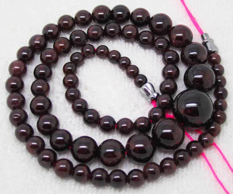 4 11mm Red Garnet Gradually Round Necklace 17 5 DIY Jewelry Making we provide mixed wholesale