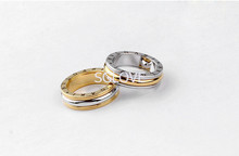 SGLOVE Letter Series 5 Layers 18K Genuine Gold and Platinum Plated Alternate Band Ring with Perfect