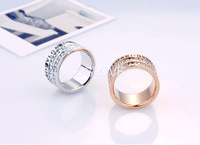 SGLOVE Letter Series 18K Gold Plated and 100 Austrian Crystal Two Circles Setting band Ring wholesale